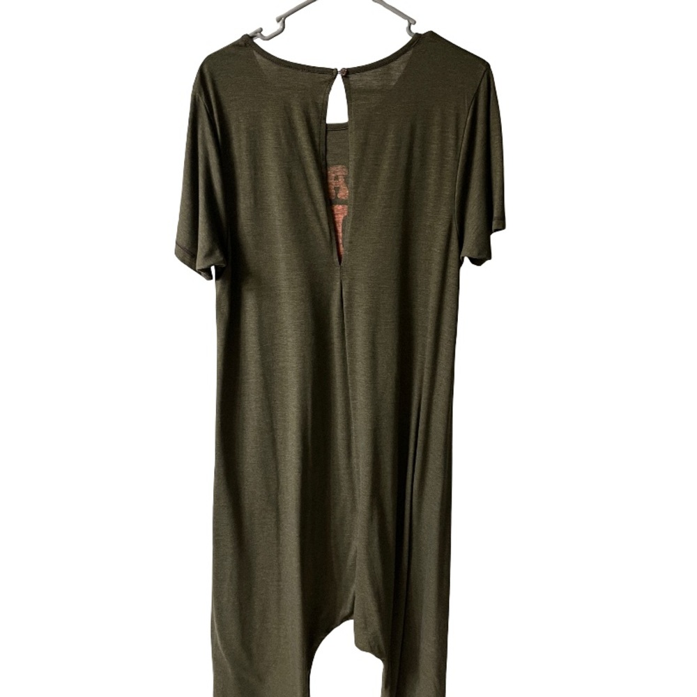 NATURAL LIFE Olive Jumpsuit with Peace Graphic - Picture 3 of 5